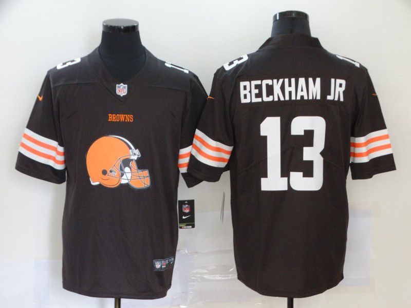 Men Cleveland Browns 13 Beckham jr Brown Nike Team logo fashion NFL Jersey